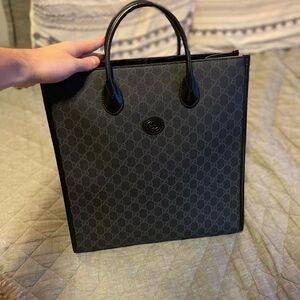 Gucci Dark Gray Monogram Square Tote